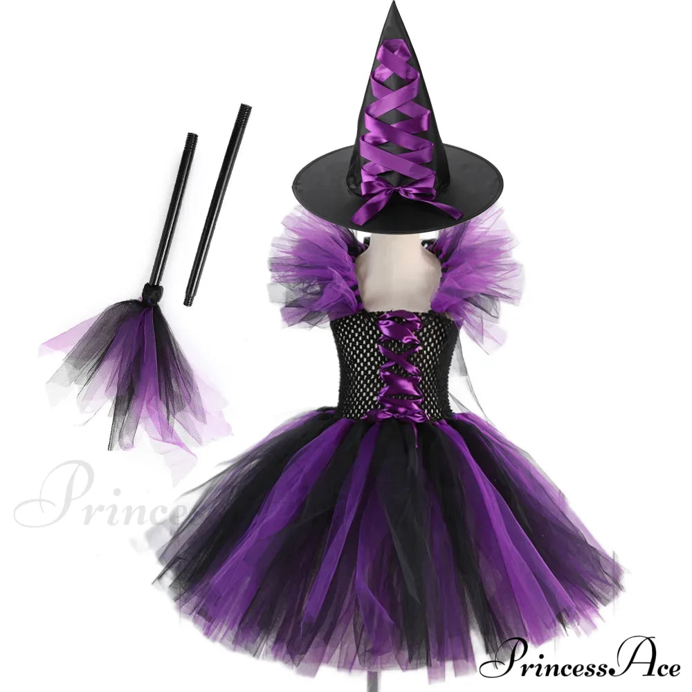 Witch Tutu Knee Dress Carnival Kid Costumes 2-3T (Size S) / Style B Halloween