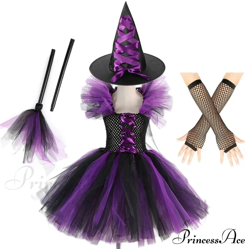 Witch Tutu Knee Dress Carnival Kid Costumes 2-3T (Size S) / Style C Halloween