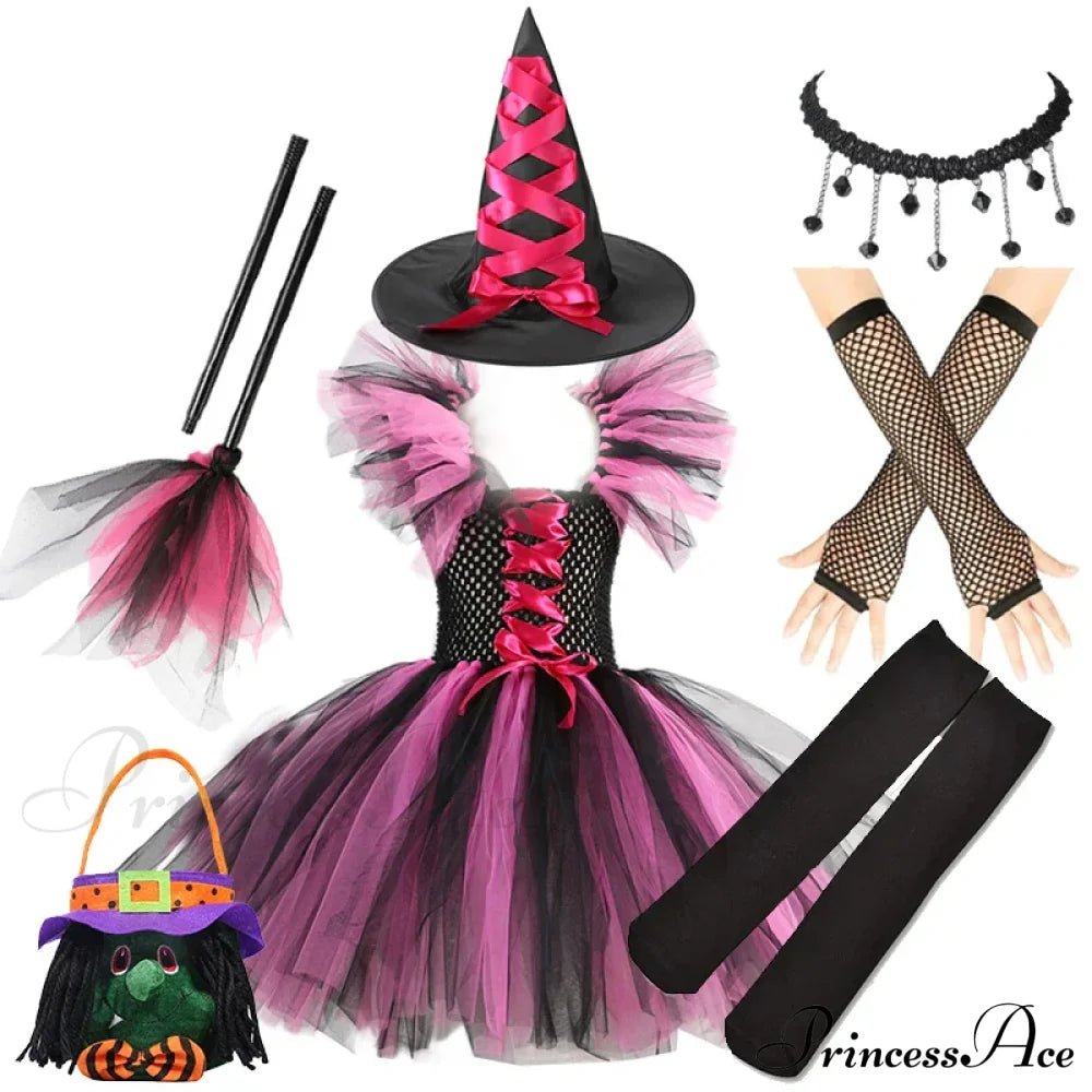 Witch Tutu Knee Dress Carnival Kid Costumes 2-3T (Size S) / Style H Halloween