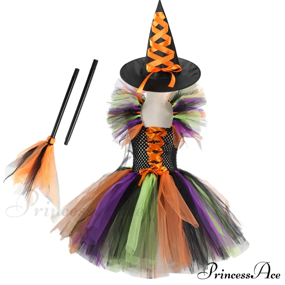 Witch Tutu Knee Dress Carnival Kid Costumes 2-3T (Size S) / Style J Halloween