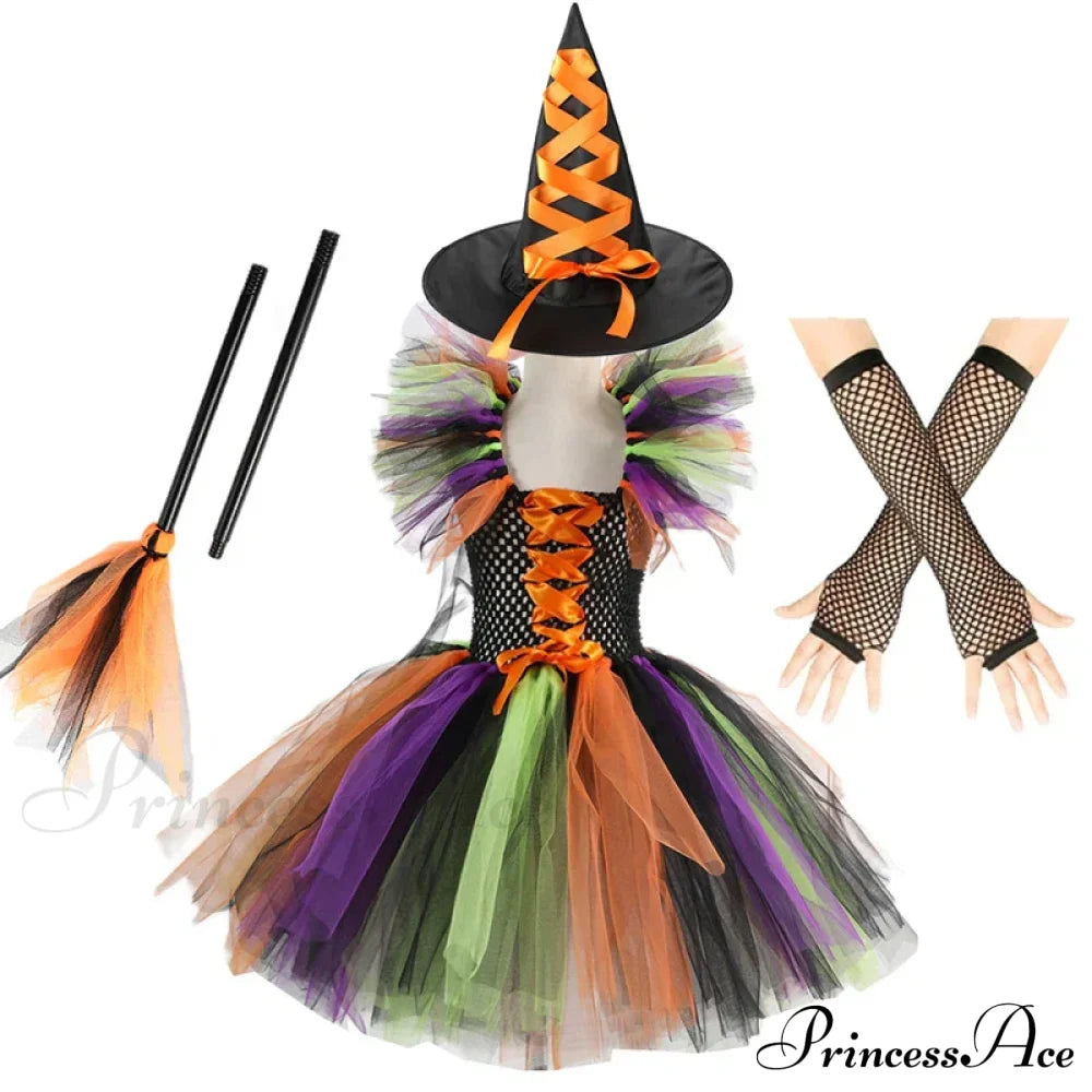 Witch Tutu Knee Dress Carnival Kid Costumes 2-3T (Size S) / Style K Halloween