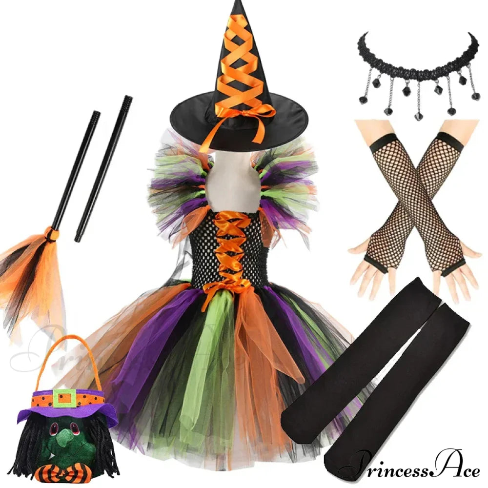 Witch Tutu Knee Dress Carnival Kid Costumes 2-3T (Size S) / Style L Halloween