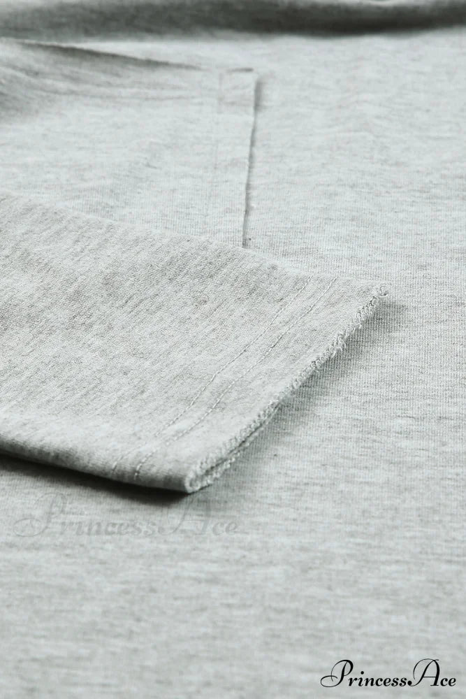 With - Arm Oversized Top Pockets Drop Gray Tops