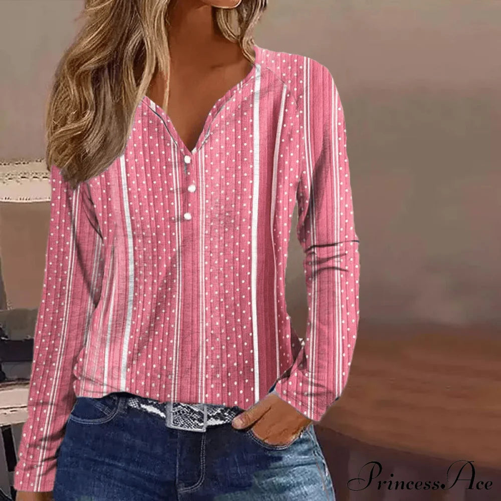 With Blouse Polka Dot Casual Pattern Blouses