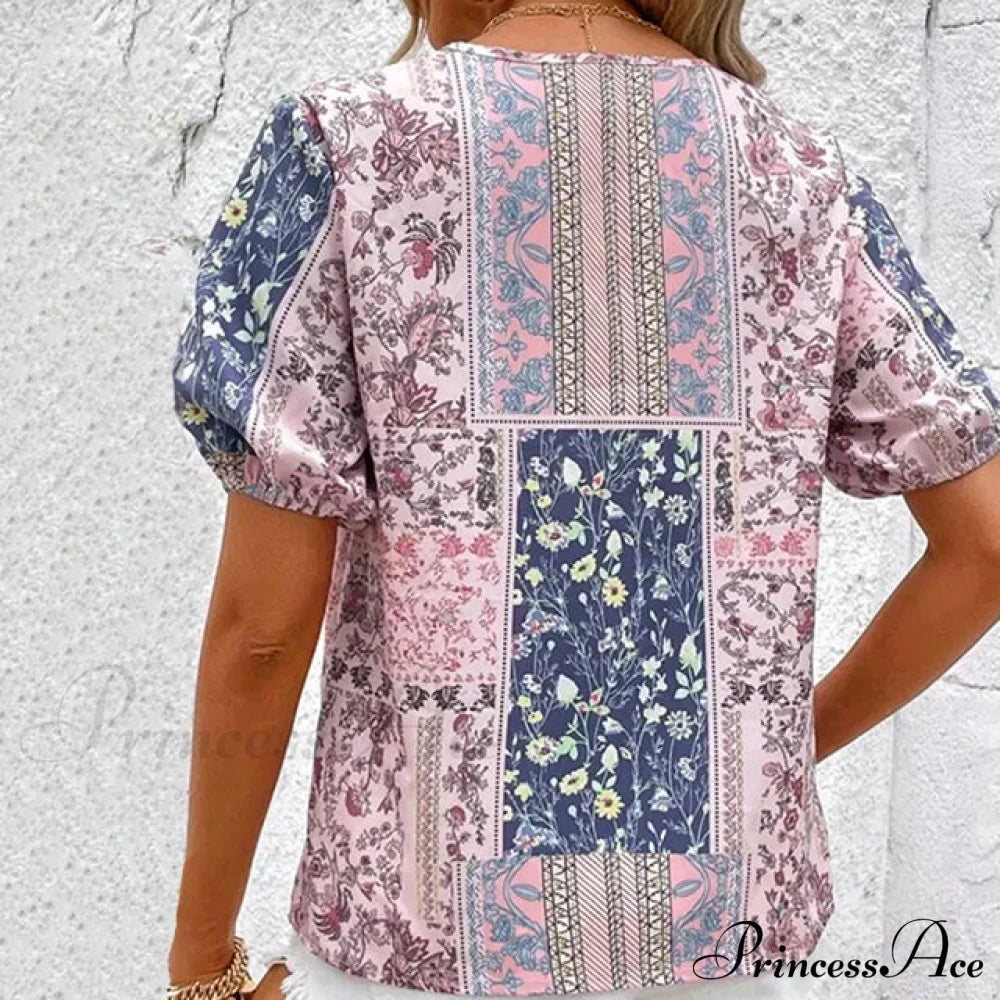 With Ethnic Blouse Flowered Influence Blouses