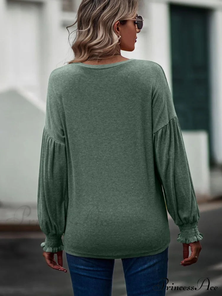 With Neck Dropped Flounce Round Arm And T-Shirt Shoulder