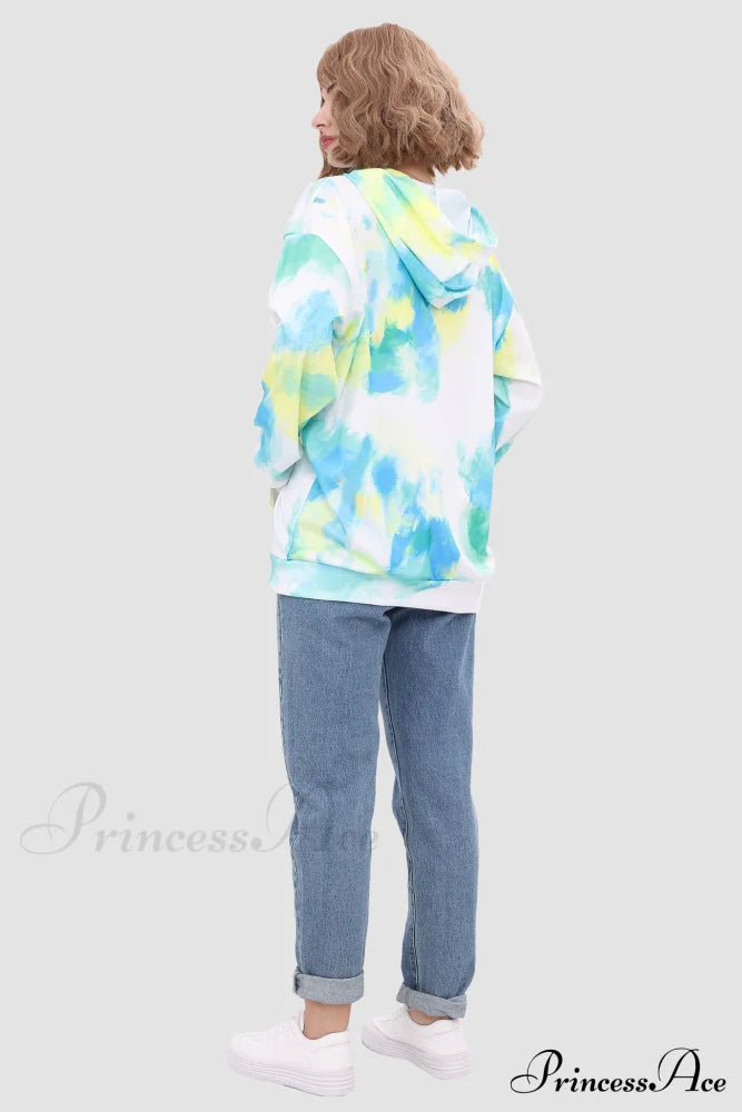 With Tie Hoodie Dye Drawstring