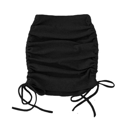 Harajuku Sexy Elastic Knitting Thread Side Drawstring Stylish Comfortable Skirt