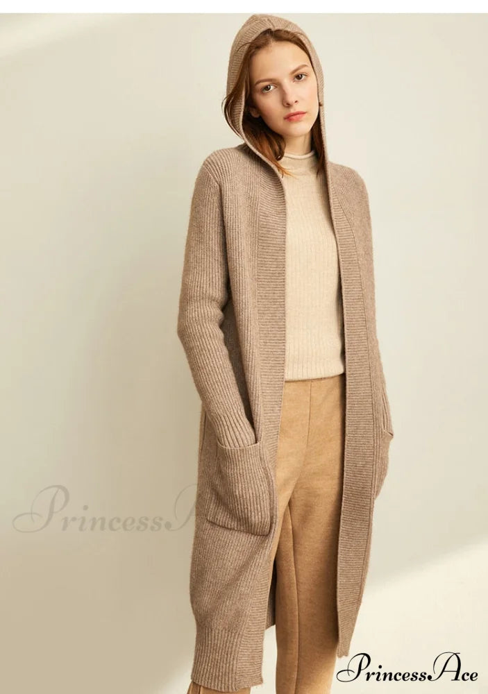 Women Fashion New Loose Hat Long Knitted Female Cardigan