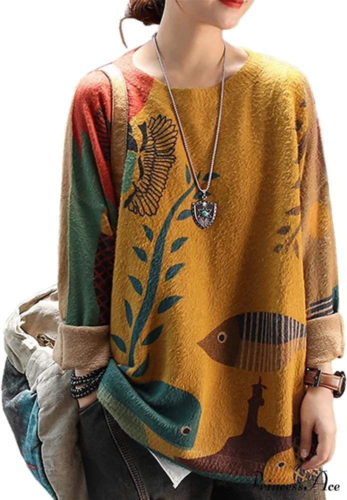 Women Oversized Pullover Casual Loose Long Sleeve Knit Sweater S01 As Picture19 / Small Sweaters-L