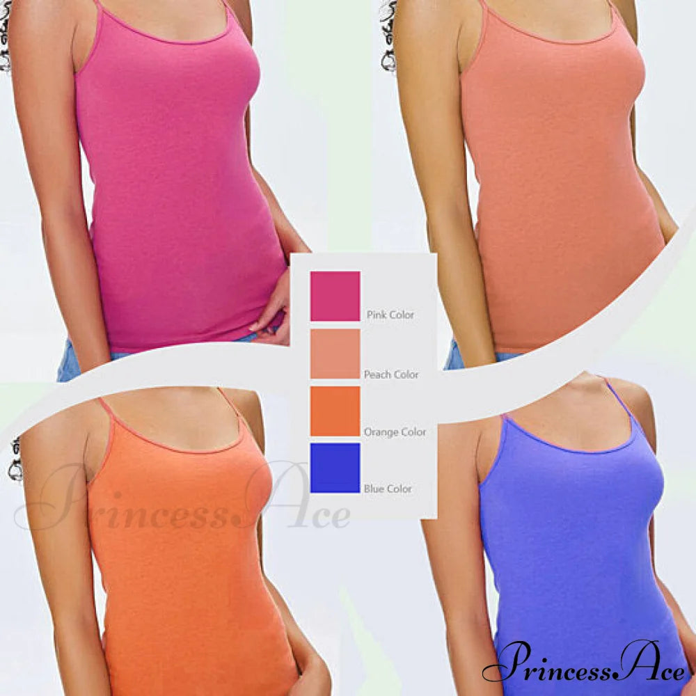 Women’s Deal: Strap Spaghetti Top Camisole Mystery - Tank Stretchy 3-Pack