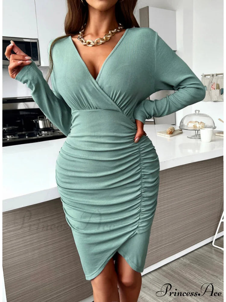 Women’s Knitted Dress Green / S Coats-L