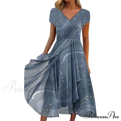 Women’s Long Chiffon Stitching Lace Female Bridesmaids Elegant Maxi Pure Color Round Neck