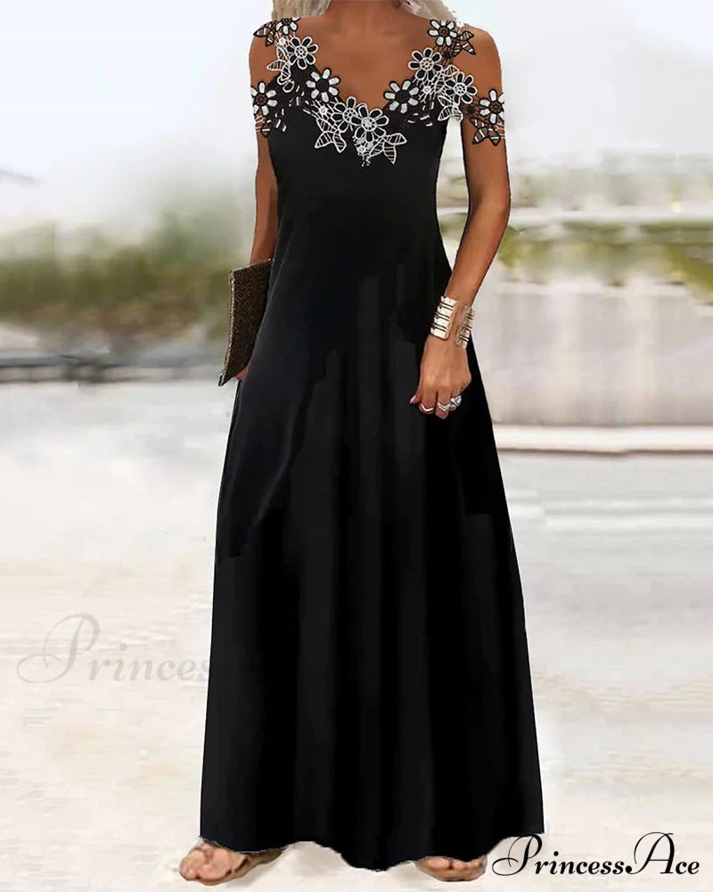 Women's long dress maxi dress Black 23BF Casual Dresses Clothes Dresses Spring Summer