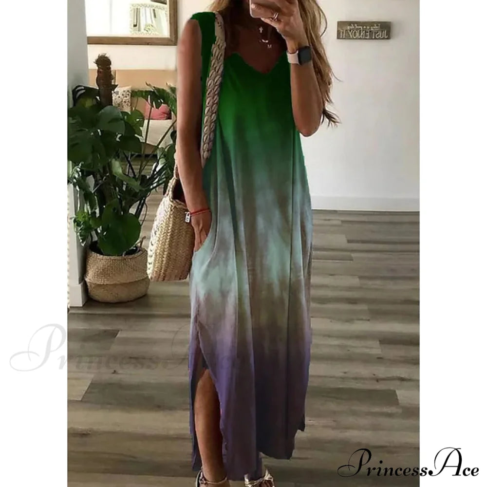 Women's Shift Dress Maxi Long Dress Green __stock:200 casual dresses clothes dresses refund_fee:1200 show-color-swatches