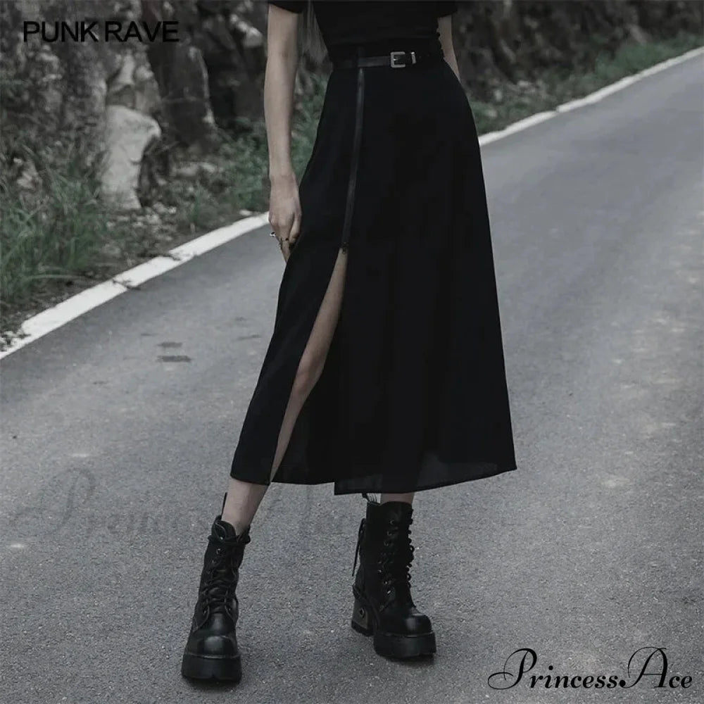 Women’s Minimalist Thin Two-Wear A Pendulum Chiffon Half Detachable Belt High Waist Long Skirt