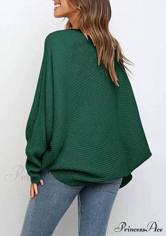 Women’s Oversized Long Bat Sleeve Sweater Sweaters-L