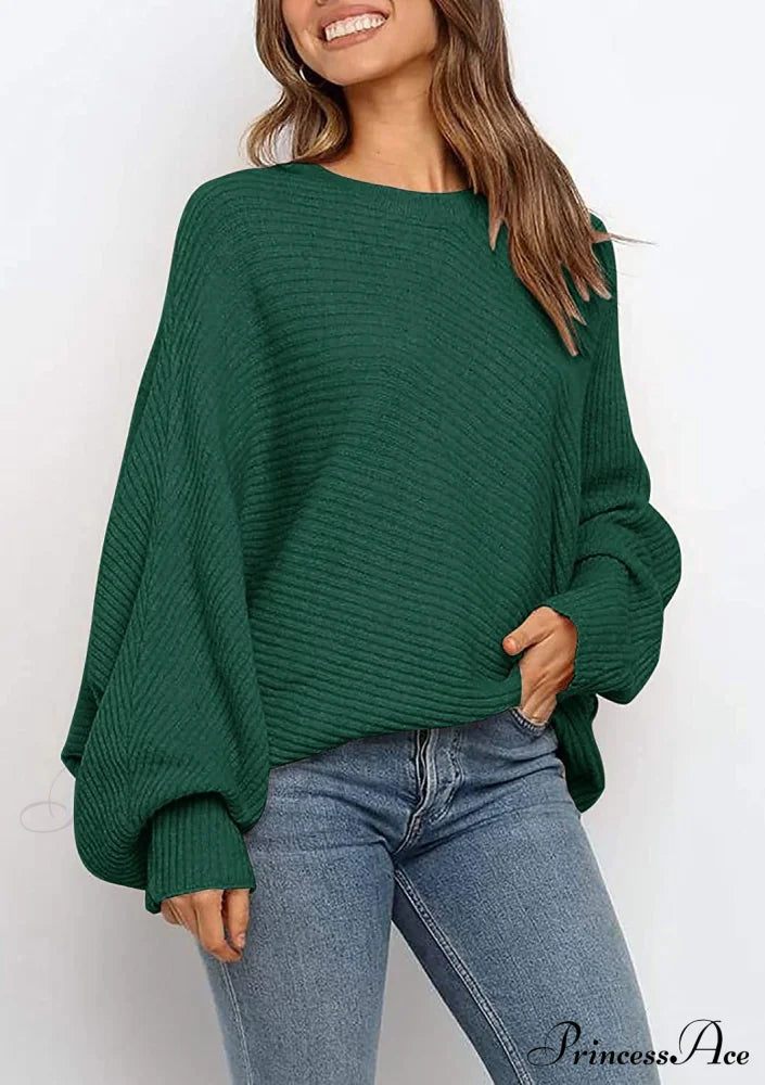 Women’s Oversized Long Bat Sleeve Sweater Sweaters-L