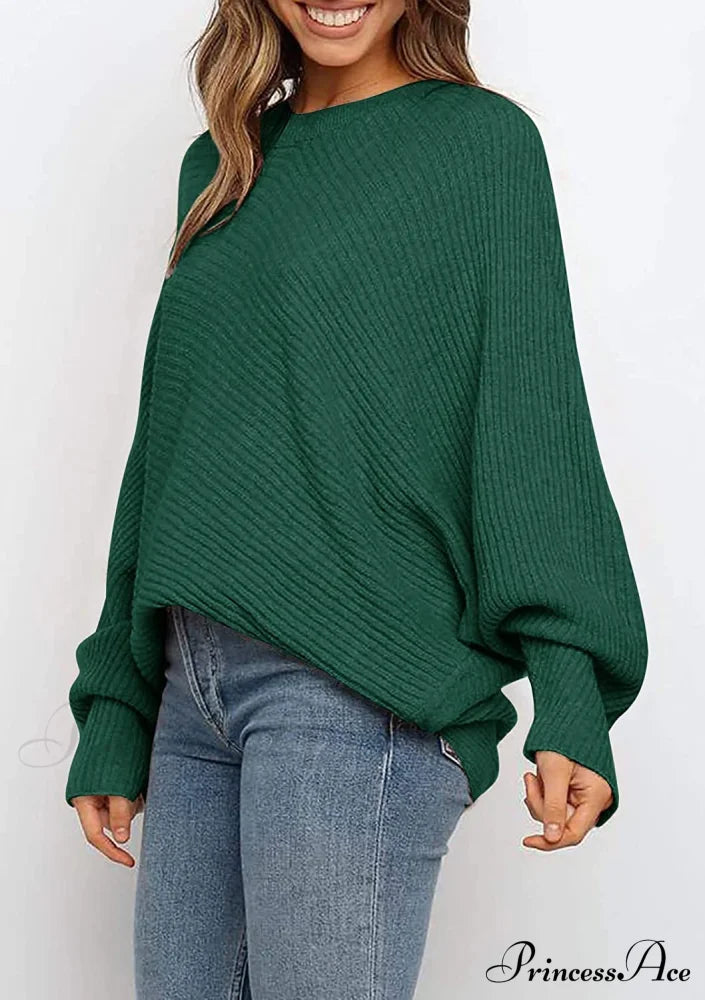 Women’s Oversized Long Bat Sleeve Sweater Sweaters-L