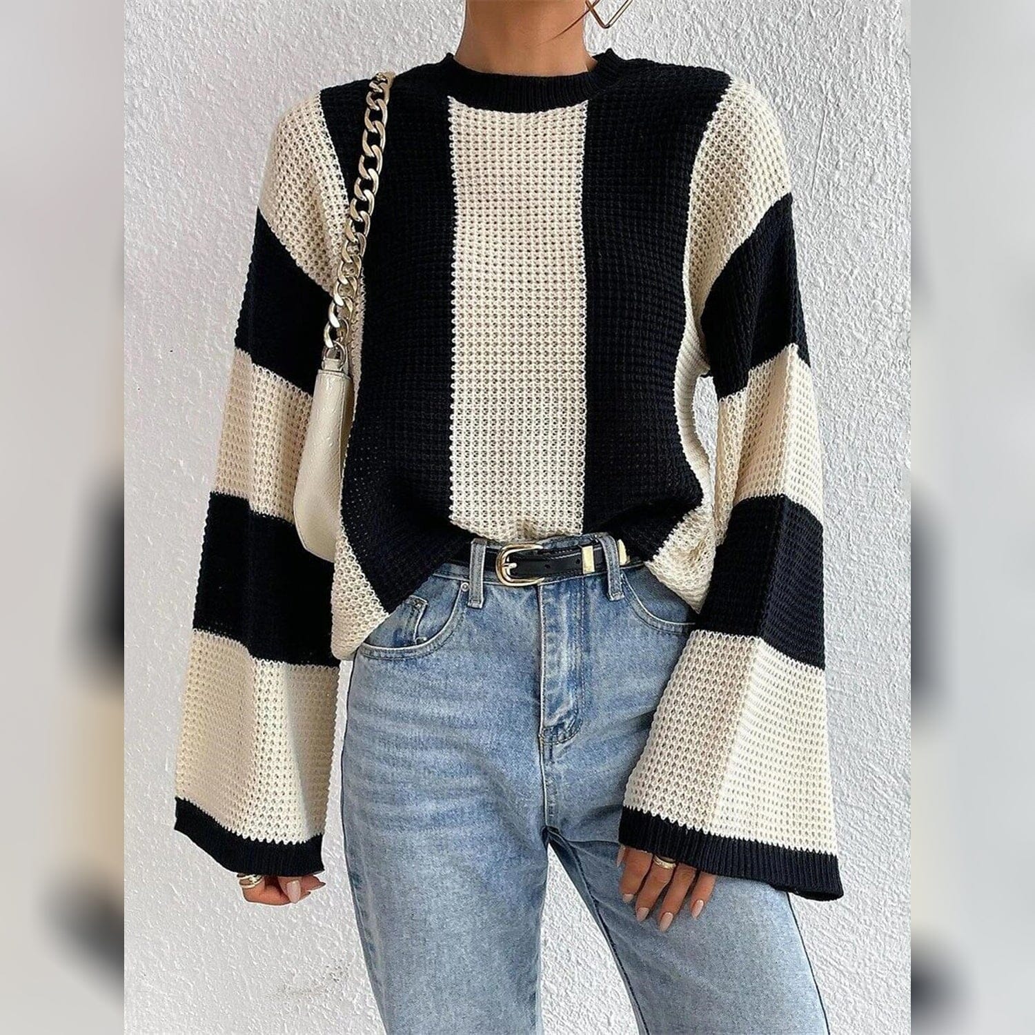 Patchwork Striped Women’s Sweater