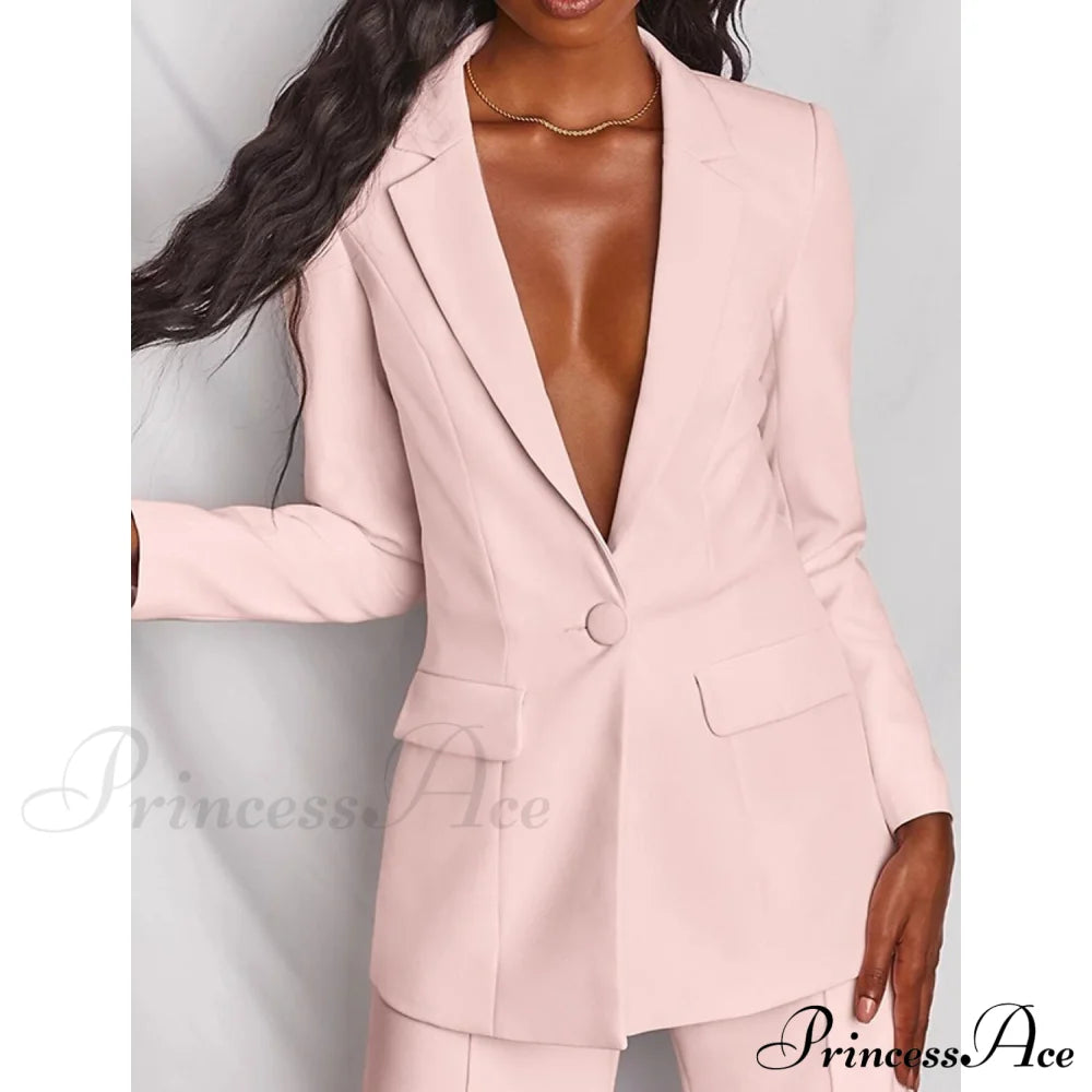 Women’s Regular Pocket Coat Formal Fashion Suit