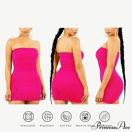 Women’s Seamless Strapless Tube Dress - 3 Pack