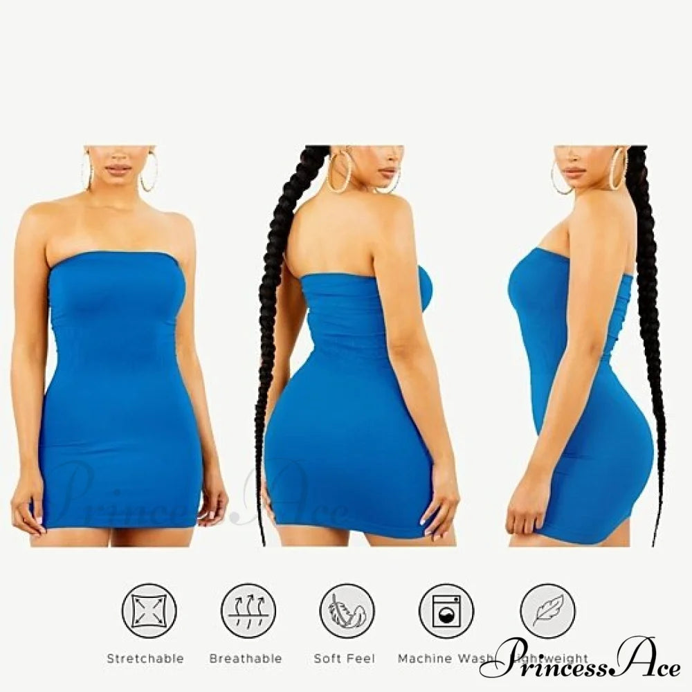 Women’s Seamless Strapless Tube Dress - 3 Pack