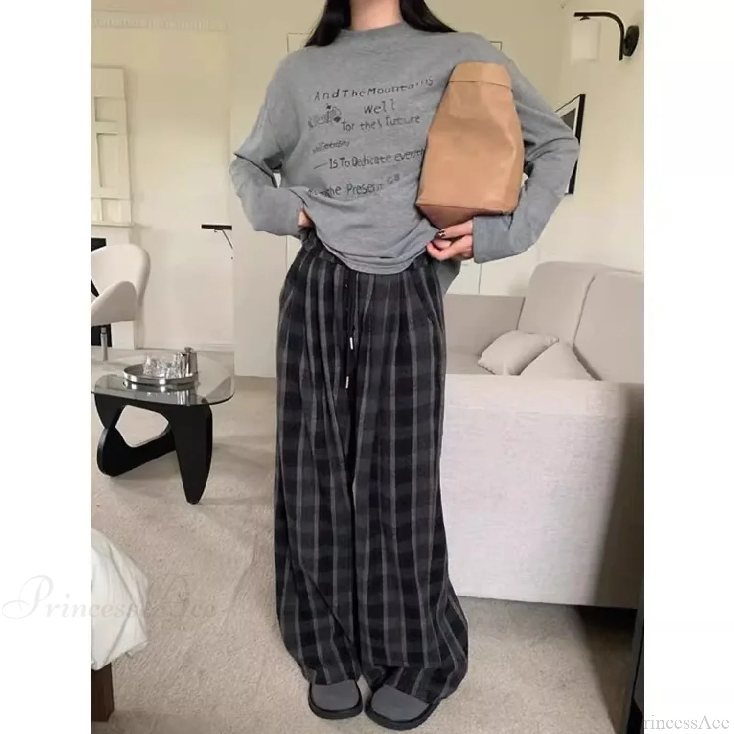 Woolen Plaid Vintage Winter Pants