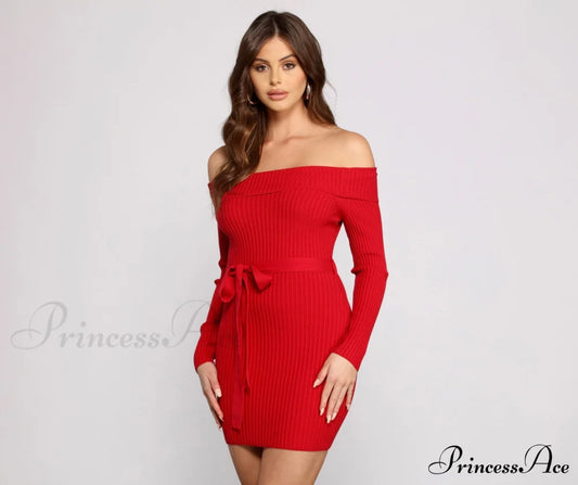 Wrap Me In Glam Ribbed Mini Dress - Lady Occasions