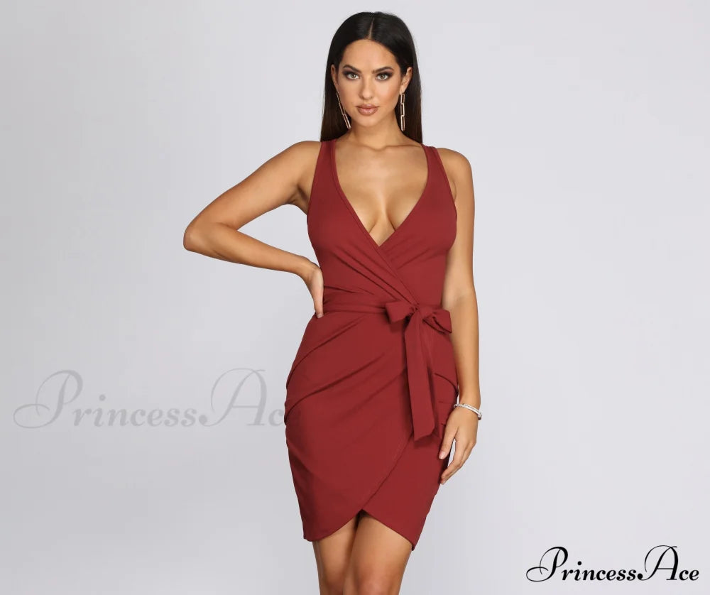 Wrapped In Beauty Mini Dress - Lady Occasions