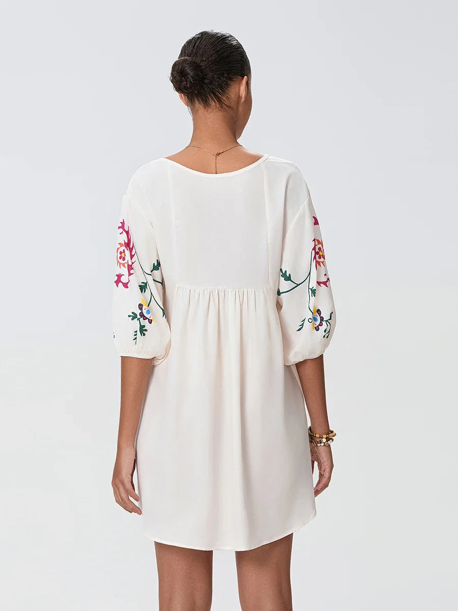 Loose Mini Beach Floral Dress for Vacation floraldress-250126