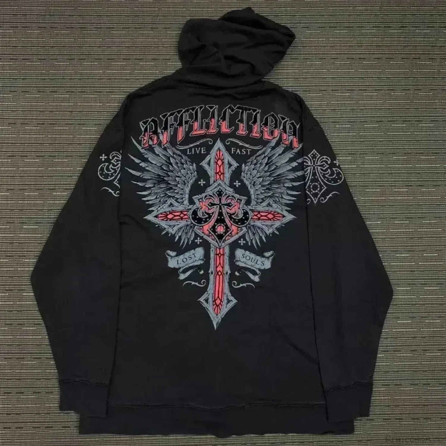 Y2K Gothic Skull Zipper Hoodie black6 / S