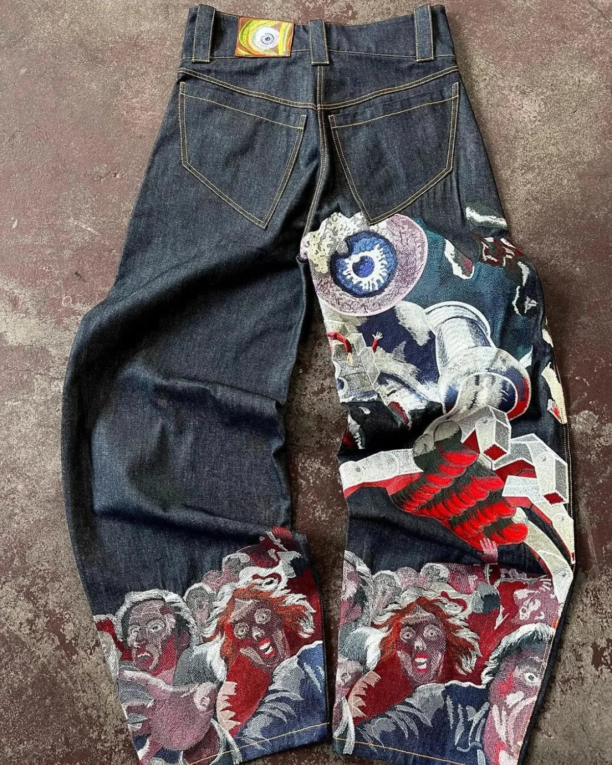 Y2K Gothic Streetwear Baggy Pant blue / S