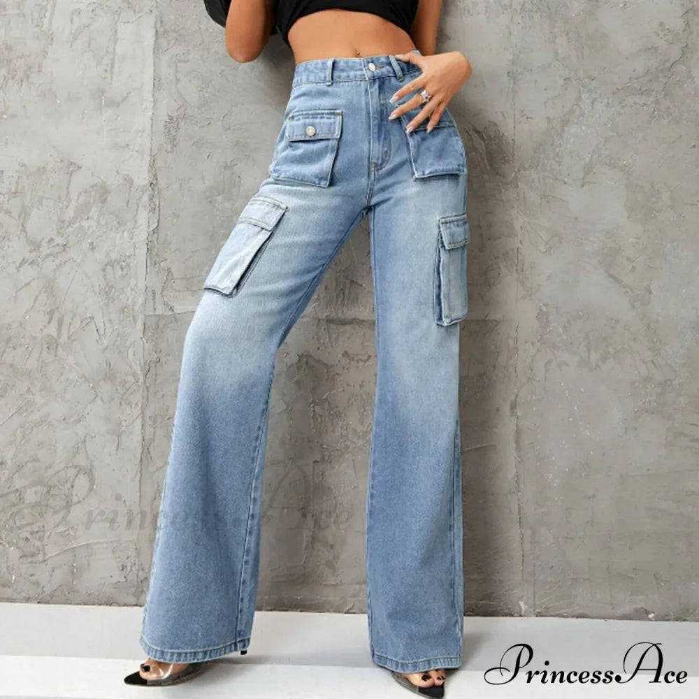 Y2K Korean Wide Leg Stretchy Denim Jeans