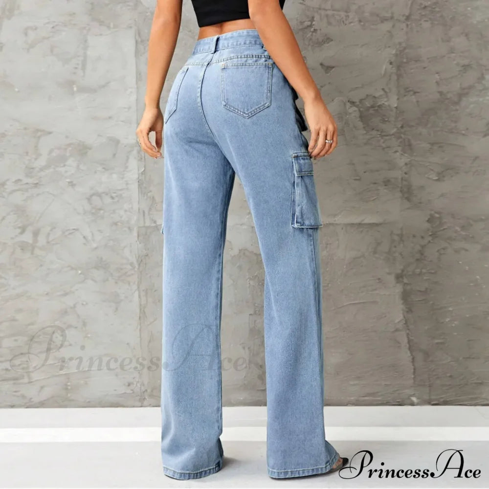 Y2K Korean Wide Leg Stretchy Denim Jeans