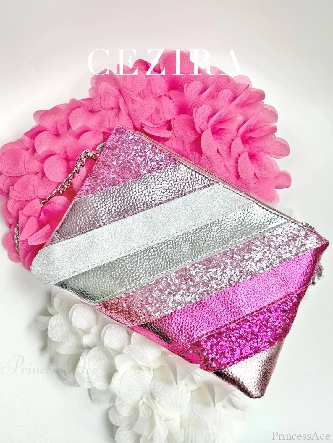 Y2K Metallic PU Leather Patchwork Wristlet wristlet-250126