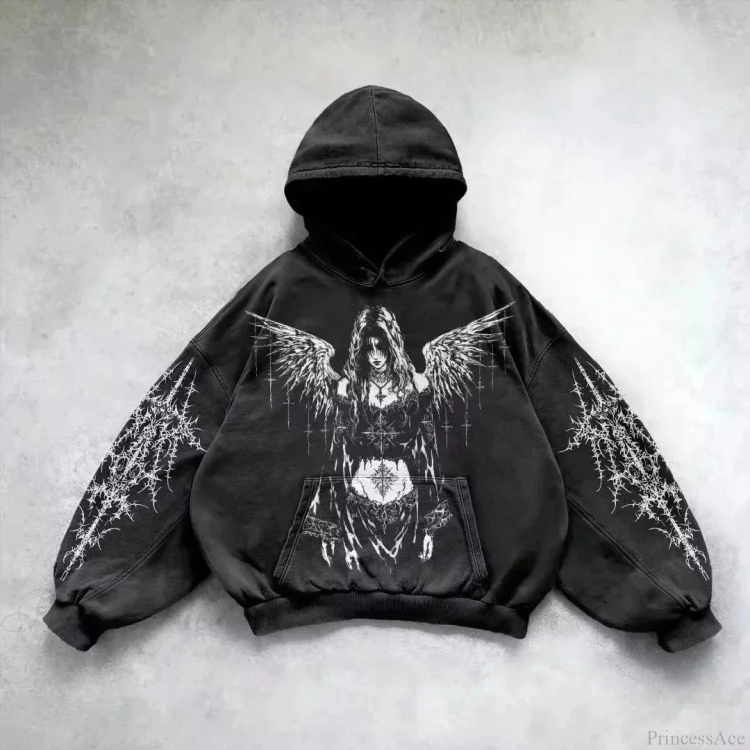 Y2K Mysterious Needlework Zipper Hoodie