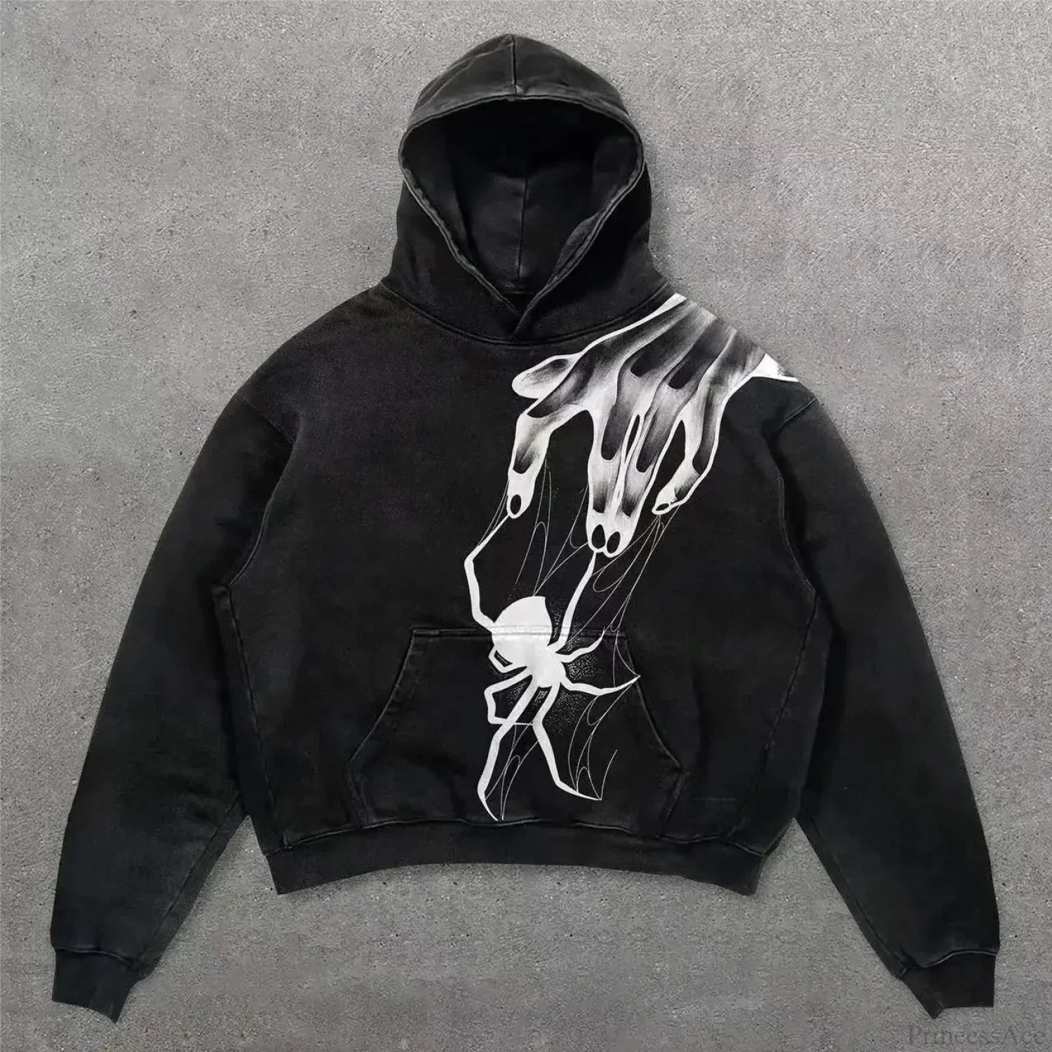 Y2K Mysterious Rap Urban Hoodie black5 / M
