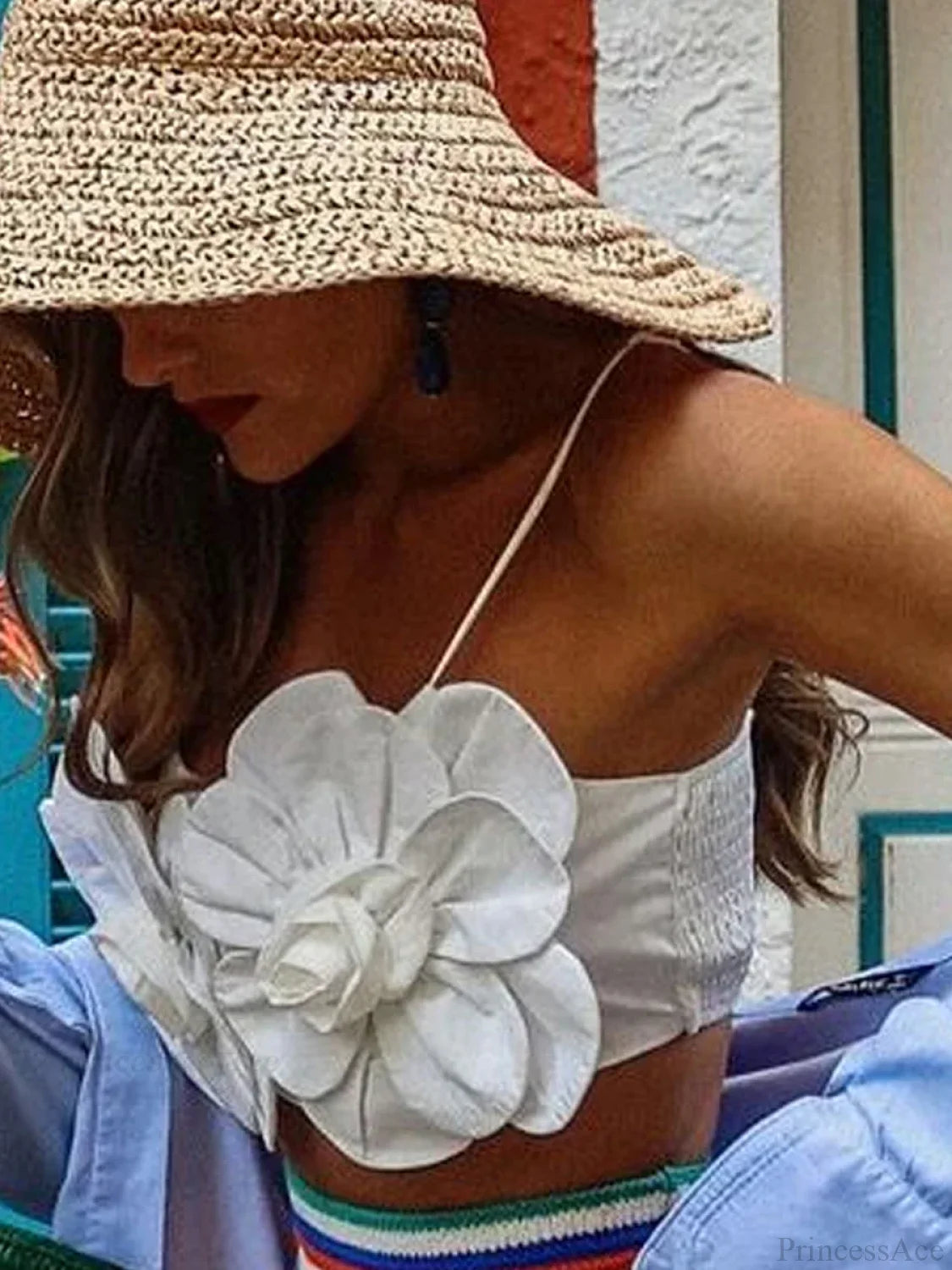 Y2K Open Back 3D Flower Sleeveless Crop Top croptop-250126