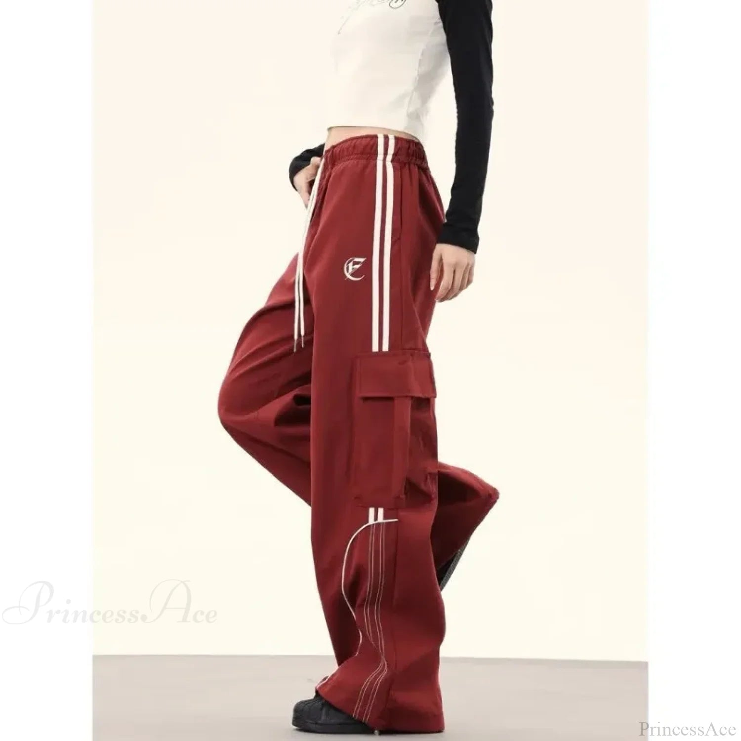Y2K Oversized Cargo Pants Red / M