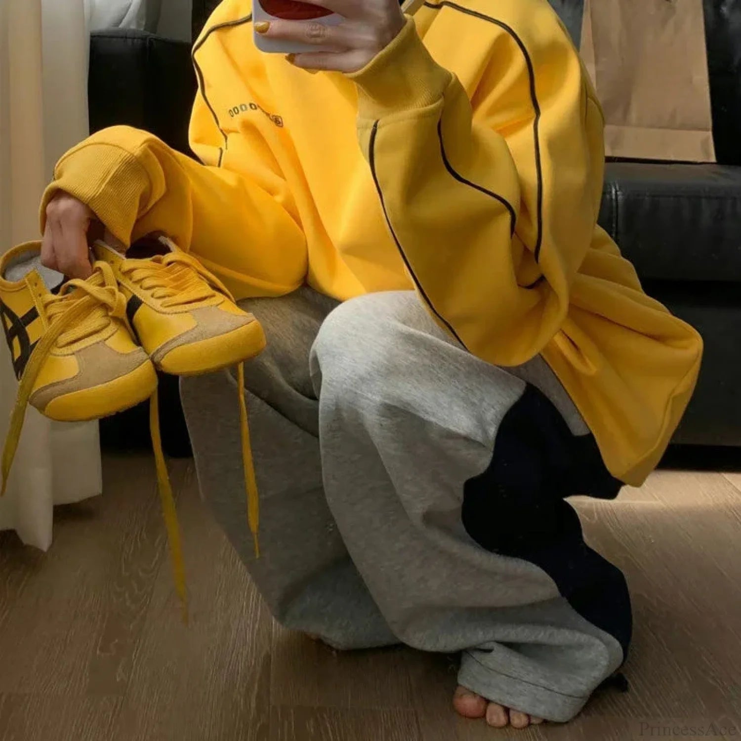 Y2K Patchwork Sweatpants Oversized Pants