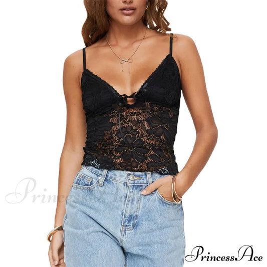 Y2K Sleeveless Backless Spaghetti Strap Club Summer Elegant Stylish Trendy Crop Top Black / S