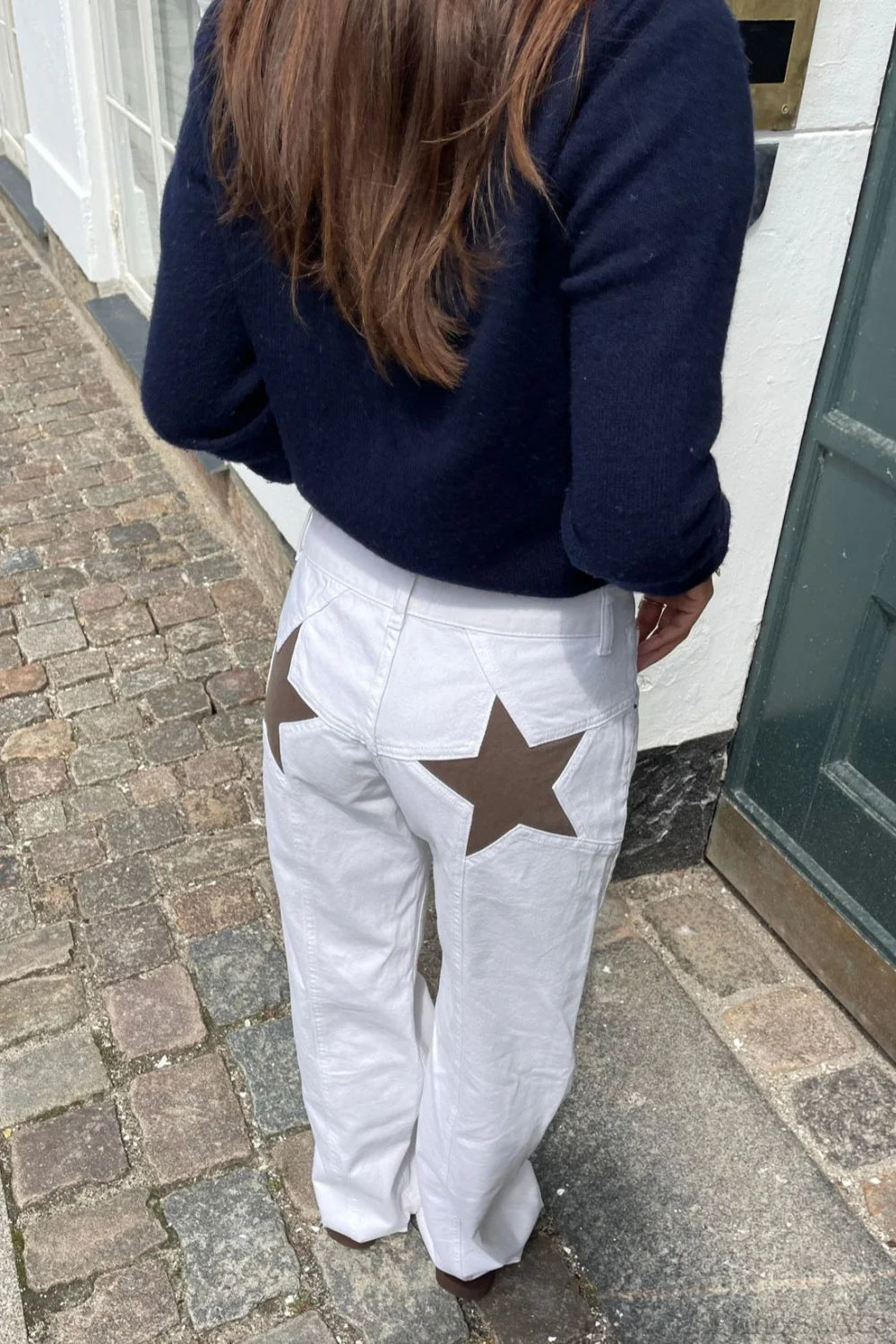 Y2K Star Color-Block Patchwork Jeans White / S