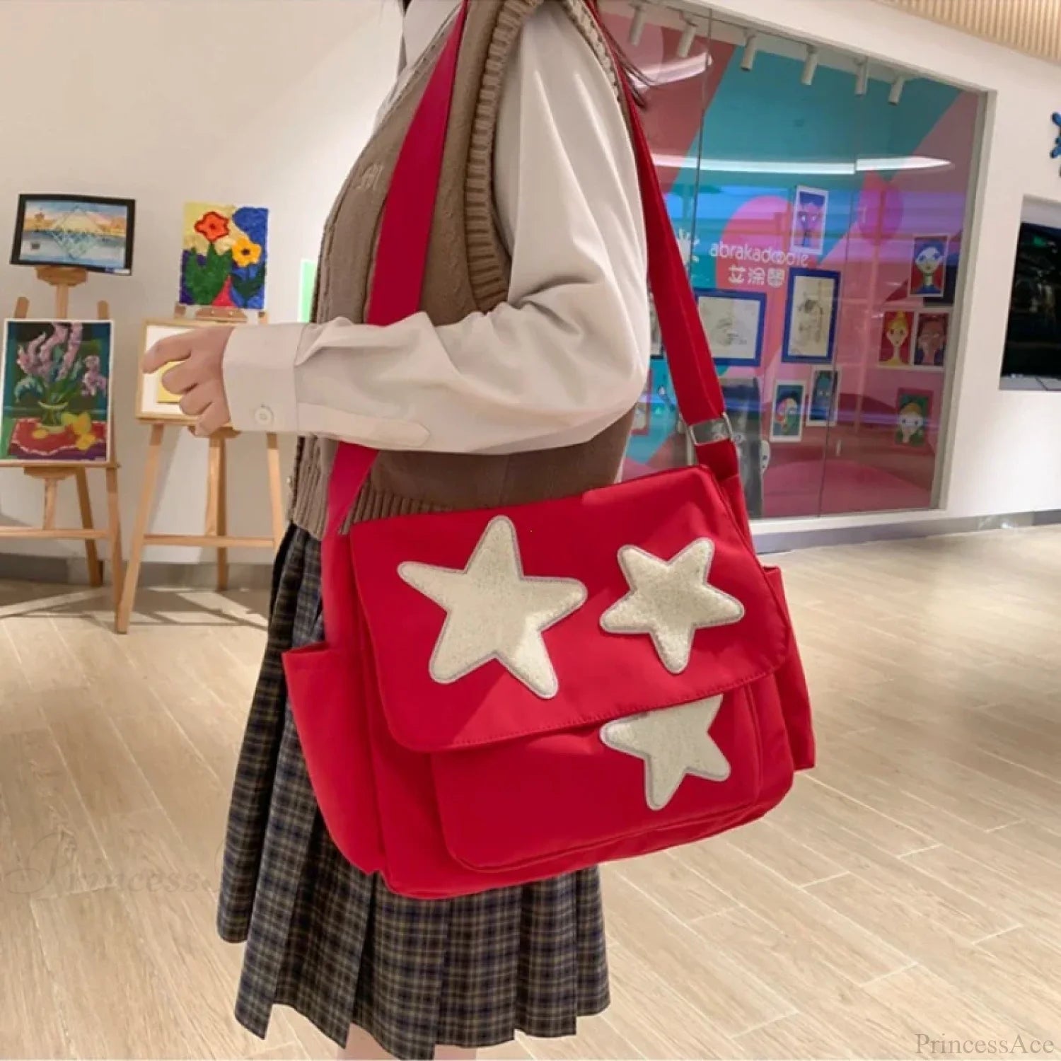 Y2K Star Pattern Crossbody Shoulder Bag shoulder-250126