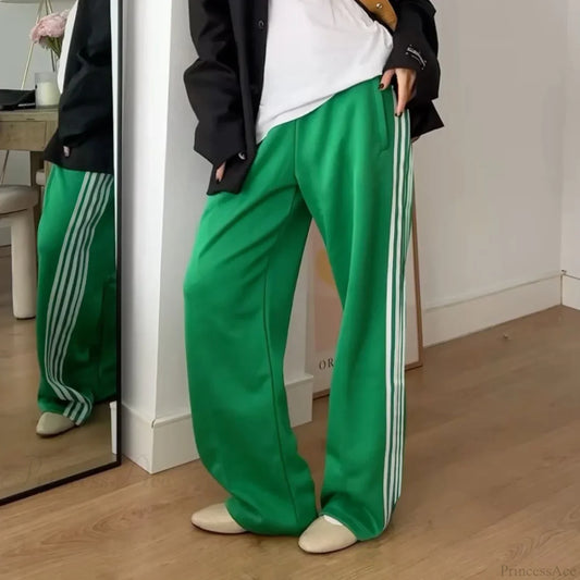 Y2K Striped Baggy Track Jogger Sweatpants Pant pant-250223