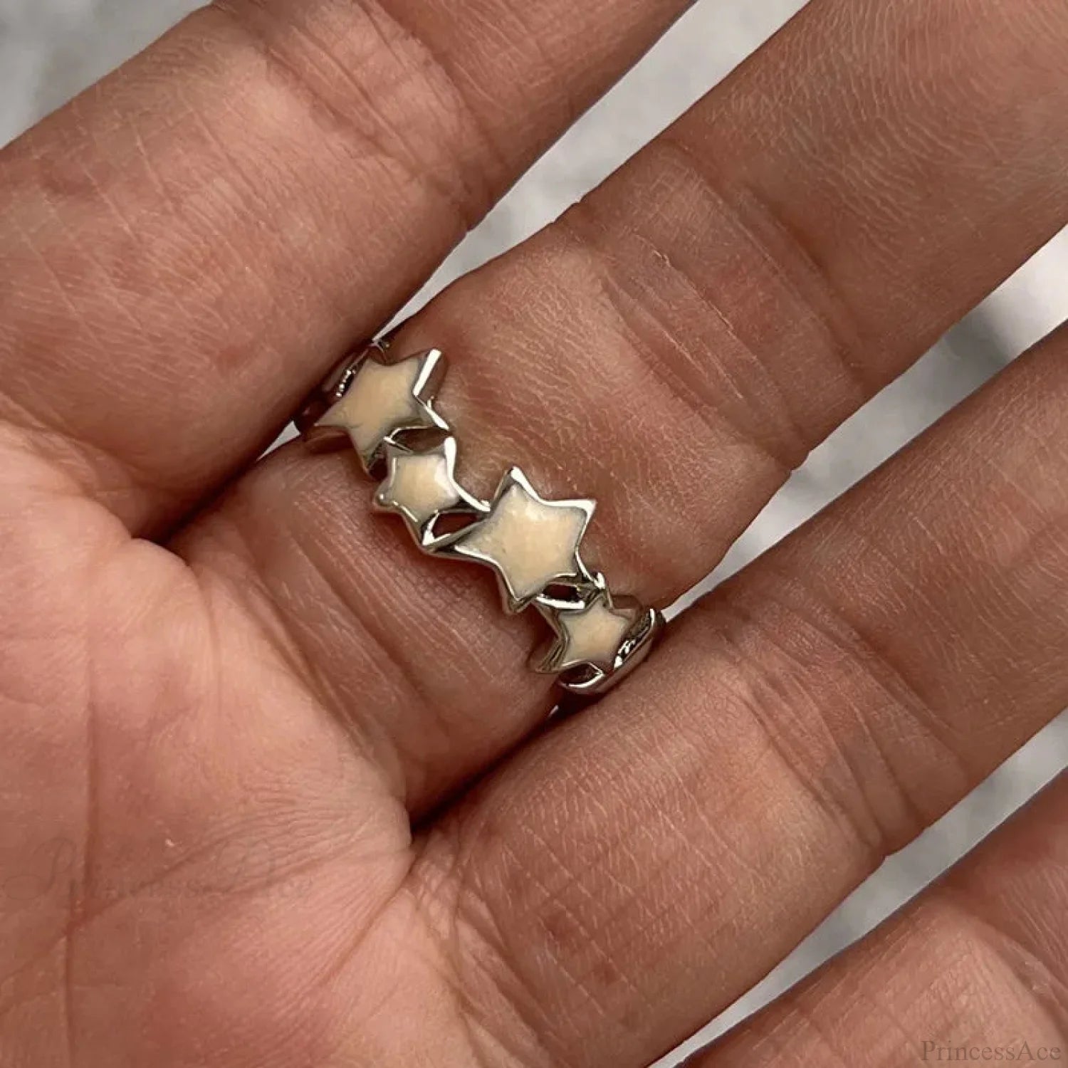 Y2K Transparent Heart Gothic Ring sliver14