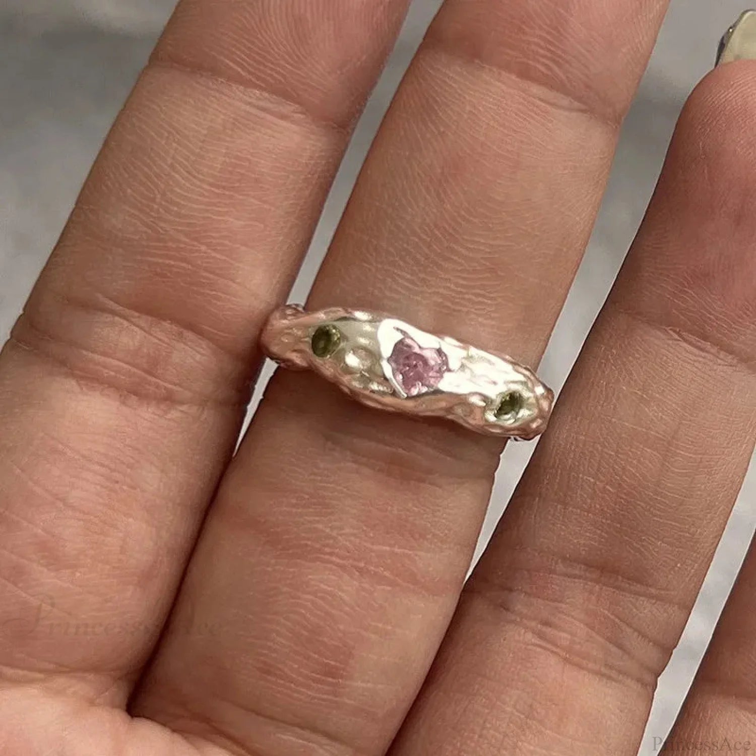 Y2K Transparent Heart Gothic Ring sliver2