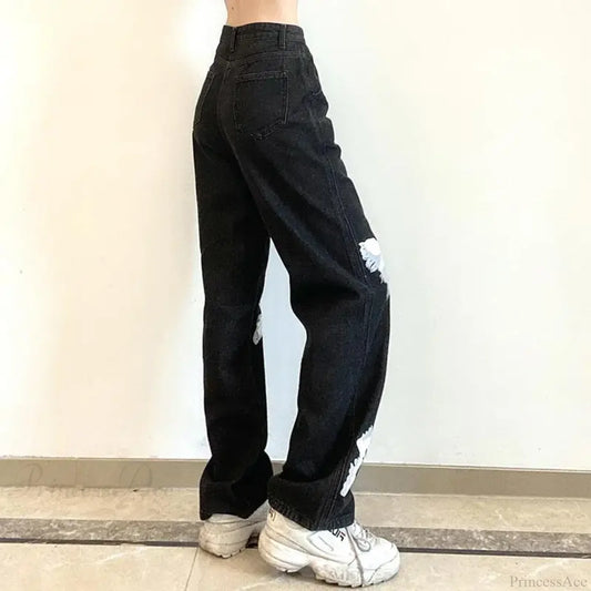 Y2K Vintage Black Wide Leg Jeans Pants