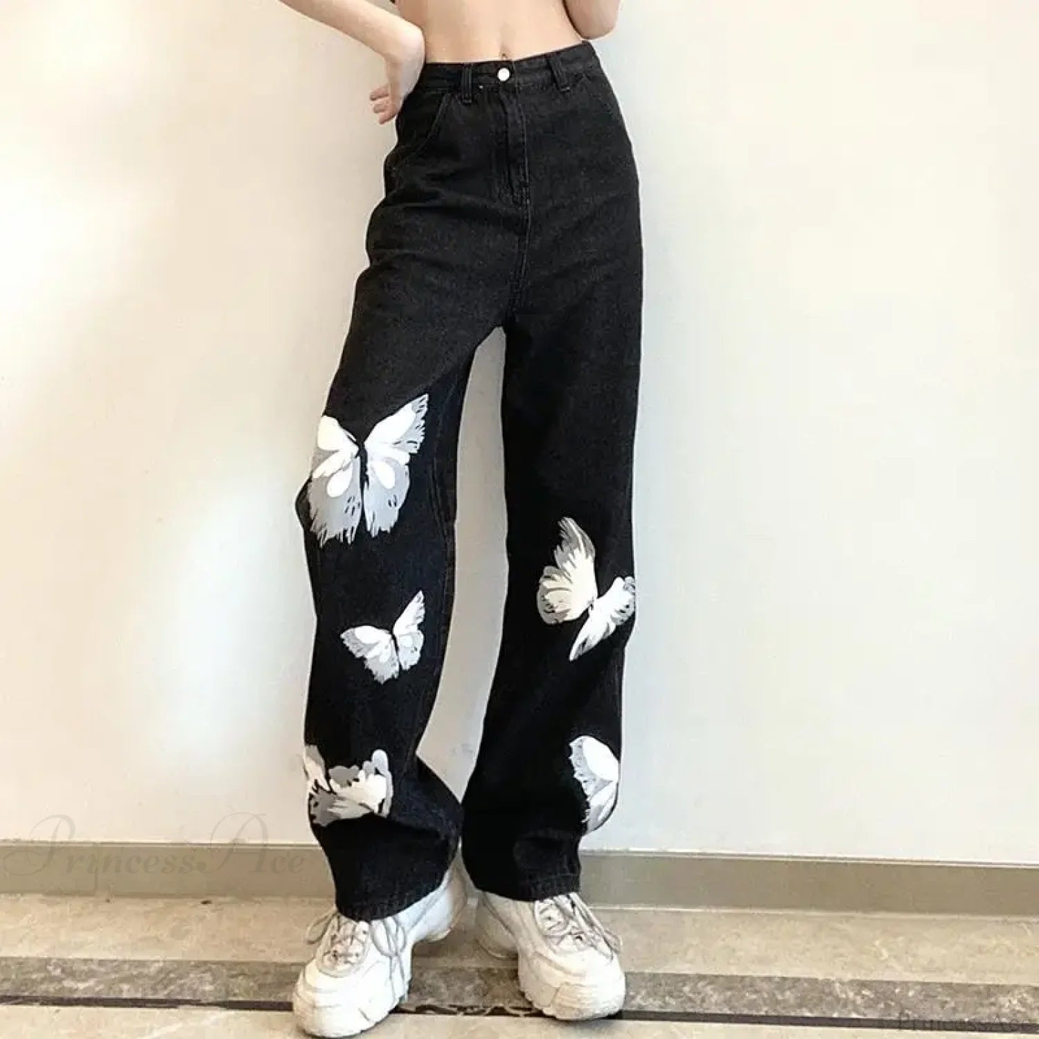 Y2K Vintage Black Wide Leg Jeans Pants