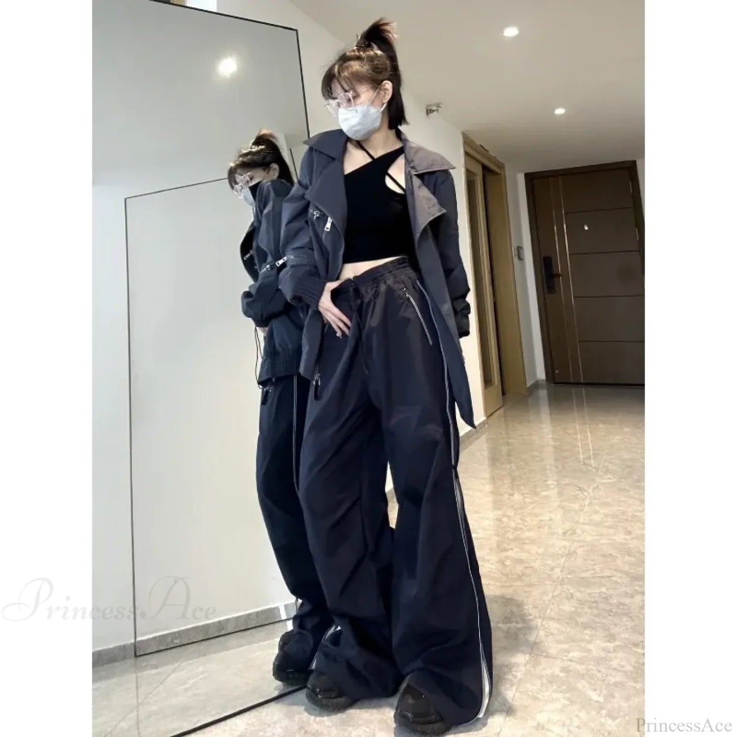 Y2K Wide Leg Cargo Sweatpants Pants